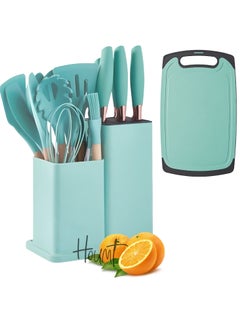 Buy Silicone Cooking Utensil Set Silicone Kitchen Utensil Set-19 pcs Wooden Handles Utensils Tool for Nonstick Cookware Non Toxic Heat Resistant Kitchen Tools Set in UAE