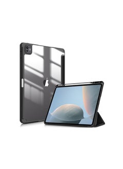 اشتري Case Compatible with iPad Pro 13 inch 2024 (M4), [Built-in Pencil Holder] Shockproof Cover w/Clear Transparent Back Shell, Auto Wake/Sleep, Black في مصر