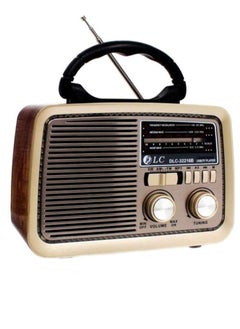 Buy Bluetooth Portable Radio 32216B Brown/Gold/Black in Saudi Arabia