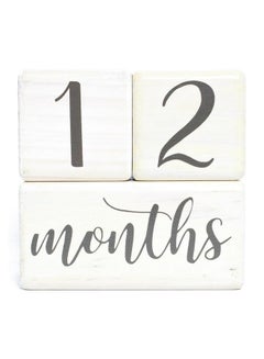 Buy Premium Solid Wood Baby Milestone Age Blocks + Gift Box ; Soft White Stained Natural Pine ; Weeks Months Years Grade Newborn Photo Props ; Perfect Pregnancy Gift And Keepsake Month Photos in Saudi Arabia