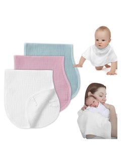 Buy Burp Cloths with Snaps, Multi-Use Burpy Bib 100% Natural Cotton，Large 22"X11" Extra Absorbent Burping Cloth for Baby in UAE