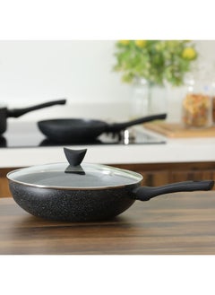 اشتري Danube Essential Wok with Lid - Black Marble في الامارات