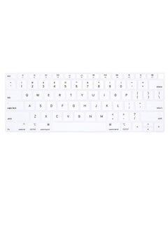 اشتري US Layout English Keyboard Cover for MacBook New Air 13-Inch with Retina Display and Touch ID Model A1932 Release 2018/2019 White في الامارات