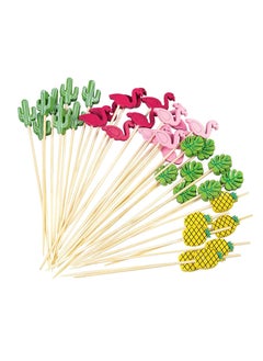 Buy Bamboo Sticks, Food Picks Toothpicks, for Flamingo Party Decorations, Flamingo Pineapple Shapes Picks, for Drinks 200 Pack in UAE