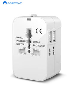 Buy Universal Travel Adapter Worldwide, Travel Plug Adapter Worldwide Universal Travel Adapter With 1AC Socket And Two USB Port, All In One International Travel Adapter Universal Adaptor for USA EU UK AUS in Saudi Arabia