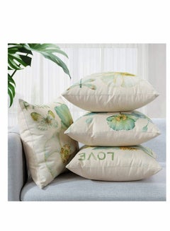 Buy Throw Pillow Covers Set, Decorative Watercolor Pattern Waterproof Cushion Covers, KASTWAVE Perfect to Outdoor Patio Garden Living Room Sofa Farmhouse Decor 18 x 18 Cm, 4 Pcs in UAE