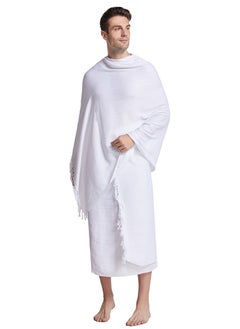 اشتري Muslim Arab MenIhram Hajj Towel Prayer Robe White في السعودية