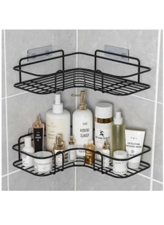 اشتري 2 Pack Bathroom Shower Rack Corner Shower Storage Rack Anti-Rust Bathroom Shower Storage Basket Wall Organizing Storage Rack Bathroom Basket في السعودية