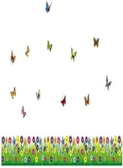 اشتري Colorful Flowers Butterfly Fresh Grass Wall Sticker Decal, Living Room Bedroom Home Decoration Adhesive في مصر