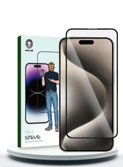 اشتري Green Lion 9H Steve HD Tempered Glass Screen Protector for Apple iPhone 15 Pro Max with 3D Arc Edge 0.2 mm Thickness Bubble-Free Installation – Clear في السعودية