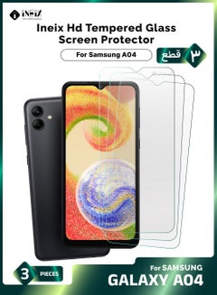 Buy 3-PiecesTempered Glass Screen Protector For Samsung Galaxy A04-Clear in Saudi Arabia