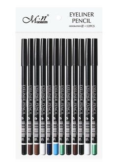 Buy Eyeliner Pencil Package Multicolor - 12 Pcs in Egypt