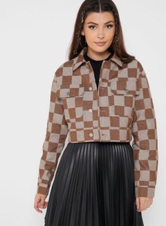 Buy Checked Cropped Jacket in UAE