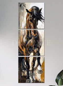 Buy 3 Pieces Beautiful Horse Wall Art Wall Decor Card Board MDF Home Decor in Saudi Arabia
