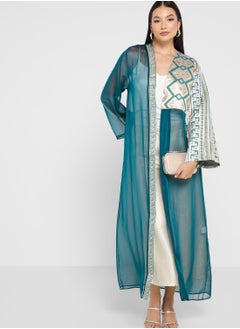 Buy Cape Sleeve Printed Jalabiya in UAE