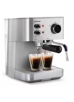 Buy Electric Espresso Maker 15 Bar Pressure Pump/ 1050W Stainless Steel Coffee Machine with Boiler Heating, Swivel Steam Wand, Milk Frother, 1-2 Cup Filter, Espresso/Cappuccino Machine - Silver in UAE