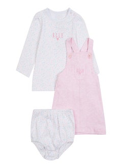 Buy Elle Baby Pinafore Dress  Top and Matching Knickers Set in UAE