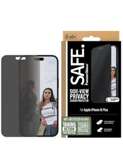 اشتري SAFE by PanzerGlass® Privacy Screen Protector for iPhone 16 Plus - 60% Recycled Glass, Smudge-Free Coating - with mounting aid for easy installation, Tempered Glass Screen Protector For iPhone 16 Plus في الامارات