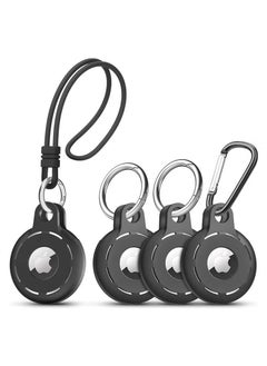 Buy AirTag Holder Soft Silicone Case 4 Pack with Keychain Accessories for Easy Attachment to Wallets Keys and Pet Collars in UAE