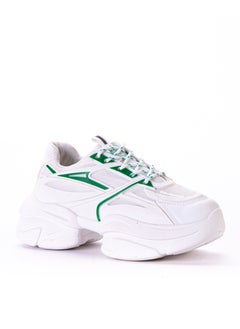 Buy KO-83 Leather Sneakers With A Beautiful Sole - White Green in Egypt