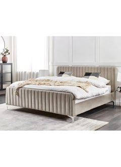 Buy Sleep Haven Upholstered Single Size ( 100 X 190 ) Dark Beige Color Bed in UAE