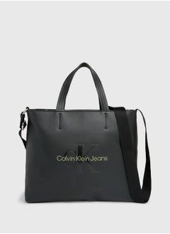 Buy Women's Sculpted Mini Slim Tote Bag - Faux Leather, Black in Saudi Arabia