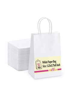 Buy Paper Gift Bags 5.25X3.75X8 50Pcs White Paper Bags For Small Businesssmall Paper Gift Bags With Handles Bulkkraft Bagsretail Shopping Bagsbirthday Wedding Party Favor Bags in UAE