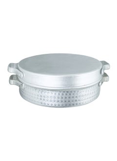 Buy Shallow Cooking Pot Aluminum with Air-tight Lid Hammered Design 54cm in UAE