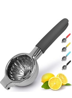 Buy Kitchen Lemon Squeezer Stainless Steel with Premium Quality Heavy Duty Solid Metal Squeezer Bowl - Large Manual Citrus Press Juicer and Lime Squeezer Stainless Steel (Black) in Saudi Arabia