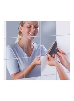 Buy COOLBABY 16Pcs Square Mirror Tile Wall Stickers 3D Decal Mosaic Diy Home Room Decoration in UAE