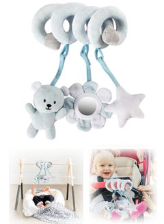 Buy Spiral Toys for Pram Activity Hanging Car Seat Crib Mobile Infant Baby Plush Bed Stroller Blue Bear Suitable All Babies in Saudi Arabia