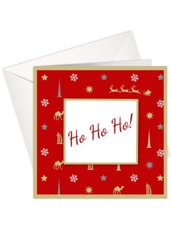 اشتري Ho Ho Ho | Red | Christmas Greeting Card - Beautiful Festive Greeting for the Holiday Season في الامارات