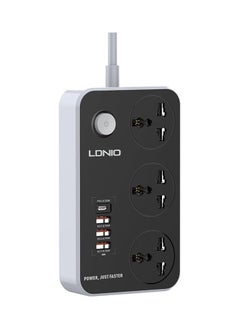 Buy LDNIO SC3412 3 Way Power Socket And 4 USB Ports For Better Performance 2500 Watt - Black in Egypt