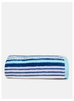 Buy Rope Hand Towel- 500 GSM 100% Cotton Velour -50x90 cm Modern Stripe Design Luxury Touch Extra Absorbent -Blue in UAE