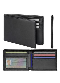 اشتري First Layer Plain Men's Wallet Simple Multi-card Big Money Position Rfid Anti-theft Brush Men's Wallet في السعودية