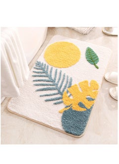 اشتري Bath Mat Non-Slip Soft Adorable Boho Floral Bath Rugs Machine Washable Bathtub Mat Water Absorbent Plush Shaggy Carpet Thick Bathroom Kitchen Floor Microfiber Doormat 50x80cm في الامارات