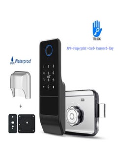 Buy Waterproof TTLOCK Bluetooth App,Smart Outdoor Lock, Fingerprint Lock, Outdoor Gate, Digital Password, Remote App, Home Electronic Rim Lock in UAE
