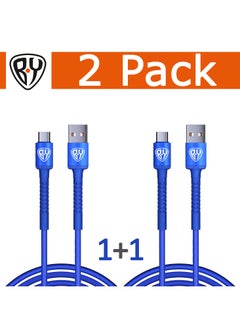 Buy 2 Pack USB C Cable 2M 3A Fast Charging Cable USB Type C Charger Compatible with Samsung S21 S20 Huawei P30 P20 Xiaomi Mi Ultra A2 Mi 9 etc QC3.0 Color Blue in UAE