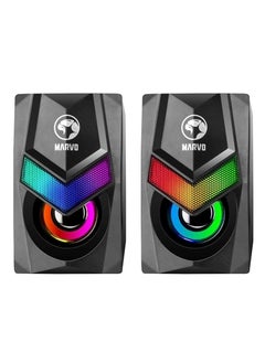 Buy MARVO SG-118 Stereo Gaming Speakers with Rainbow Lighting, 2.0 Sound, 
Compact Design, Volume Control in Egypt