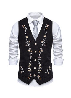 Buy New Fashion Embroidered Single Breasted Suit Vest in Saudi Arabia