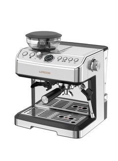 Buy Advanced Espresso Machine with Bean Grinder / 20 Bar Pressure Coffee Maker / Cup Warmer / Milk Steamer / Multiple Brewing Coffee Machine - Silver in UAE