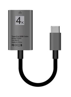 اشتري كابل محول من USB Type-C إلى HDMI بجودة 4K لهواتف سامسونج S9 وS8 ونوت 8 وجهاز ماك بوك فضي في الامارات