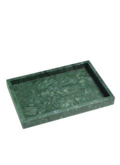 اشتري Italian Natural Marble Tray, Vanity Tray, Serving Tray, Decor Tray for Kitchen, Bathroom, Green 30x 18X 3cm في الامارات