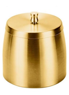 Buy Ashtray with Lid, Stainless Steel Covered Windproof Ash Tray for Indoor Outdoor Patio Home Office Living Room Hotel (Gold) in UAE