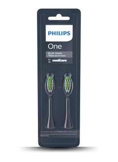 Buy Philips One By Sonicare, 2 Brush Heads, Midnight Blue, BH1022/04 in UAE