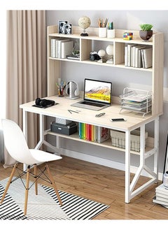 Buy Multipurpose Study Computer Desk with Shelves Storage Bookshelf Writing Accessories Computer Desk Space Saving in Saudi Arabia