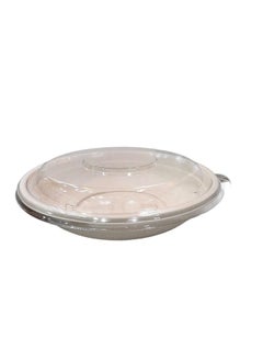 Buy Bagasse Round Bowl 24 Ounce With Lid Restaurant Carryout Lunch Meal Takeout Storage Food Service 25 Pieces in UAE