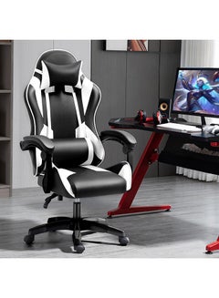 Buy Ergonomic Gaming Chair Swivel Leather Computer Office Chair With Armrest Video Game Chair 135° Gaming Recliner Rocker Lumbar Pillow for Home Office Gaming Room in Saudi Arabia