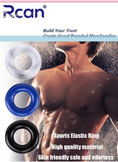 Buy 3 Piece Set of Silicone Ring Men Sports Ring Elastic Easy Stretch Resistance Tear Resistance Exercise Ring Extended Endurance Waterproof Wear Resistant Soft Suitable for Male Sports Home in Saudi Arabia