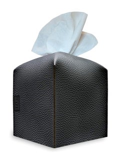 اشتري Leather Tissue Box Cover (Black Cube) في الامارات